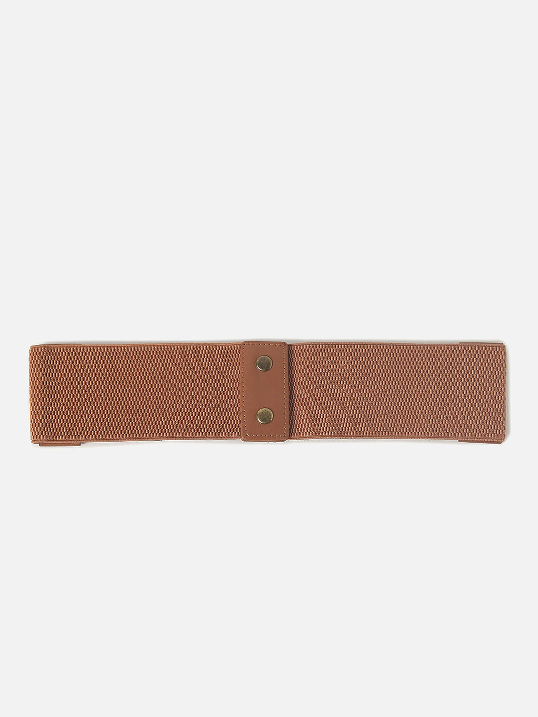 Tan Brown Textured Stretch Waist Belt