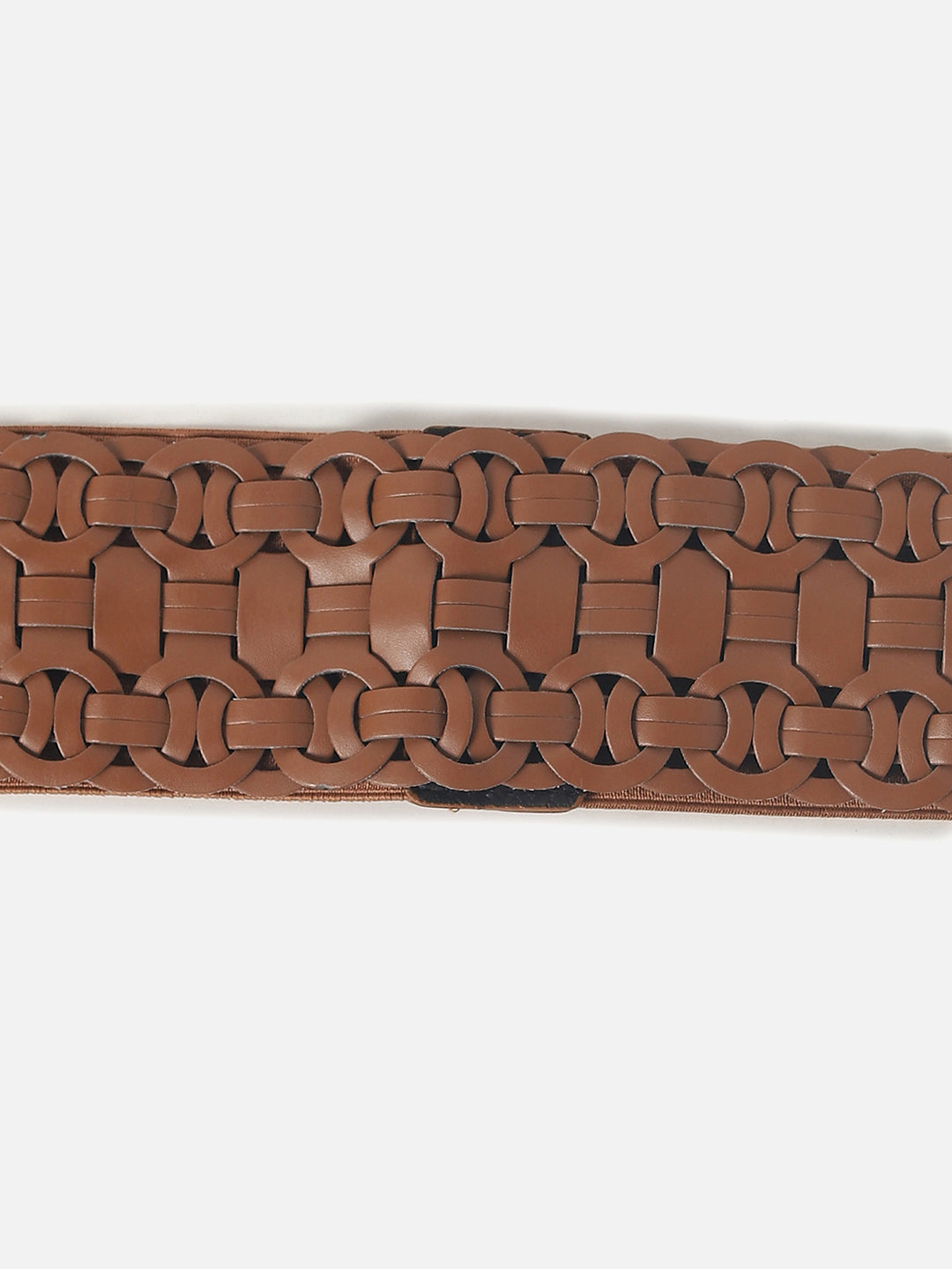 Tan Brown Textured Stretch Waist Belt
