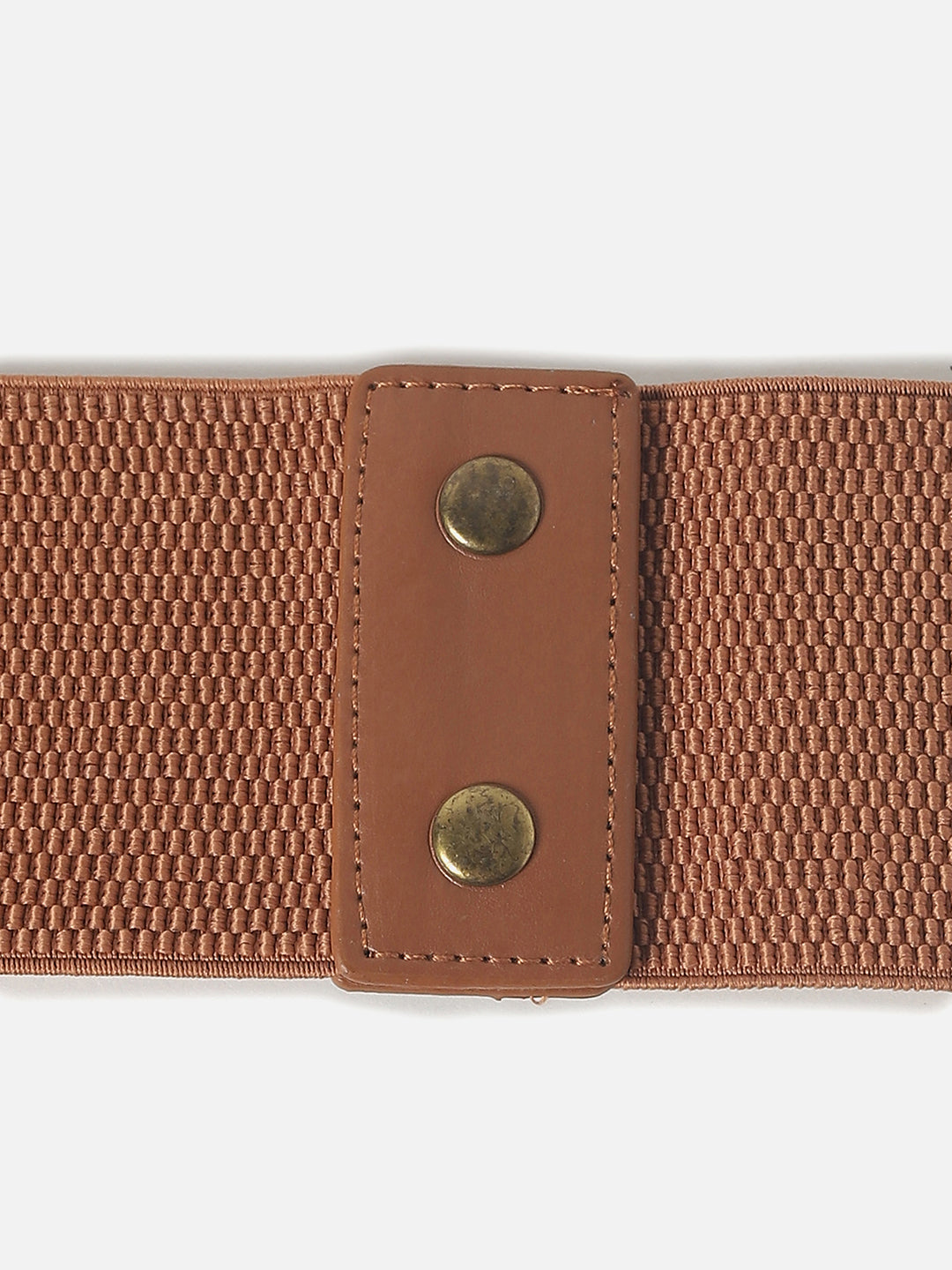 TAN BROWN TEXTURED STRETCH WAIST BELT