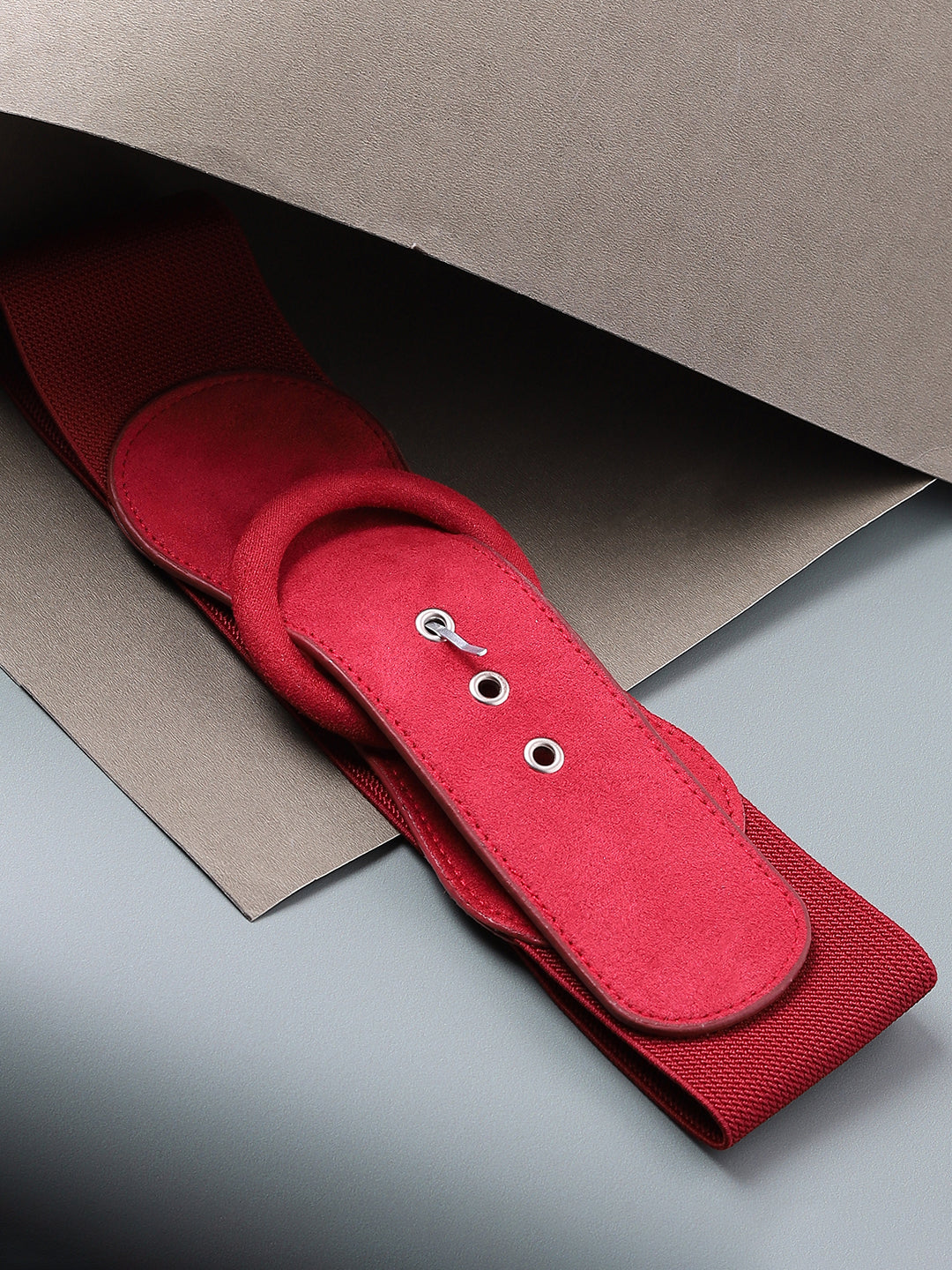 Red Solid Stretch Waist Belt