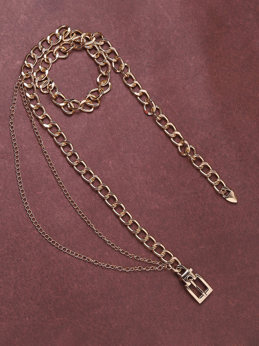 Gold Chain Solid Waist Belt