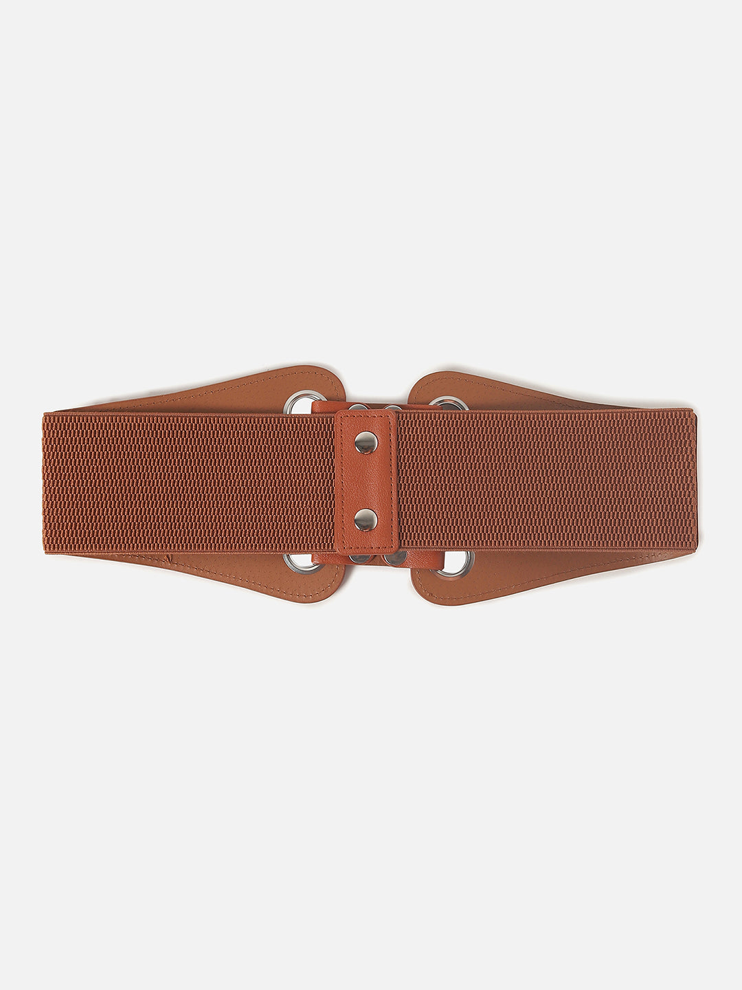 Tan Brown Solid Stretch Waist Belt