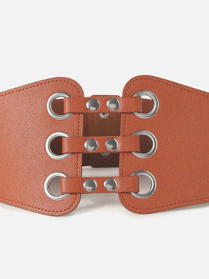 Tan Brown Solid Stretch Waist Belt