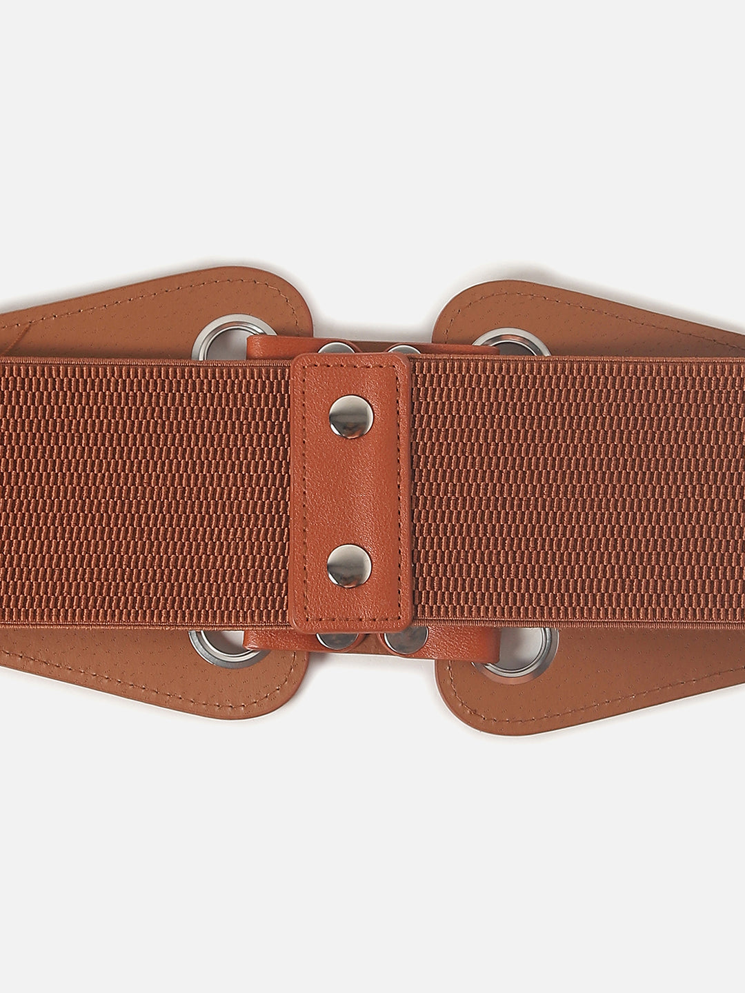 TAN BROWN SOLID STRETCH WAIST BELT