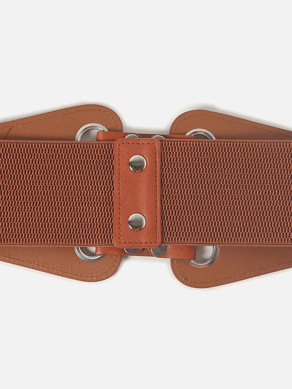 TAN BROWN SOLID STRETCH WAIST BELT