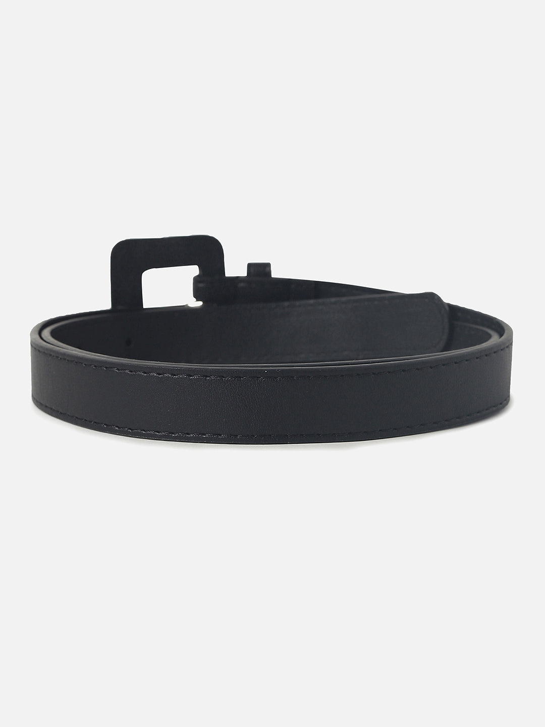 Black Solid Buckle Belt