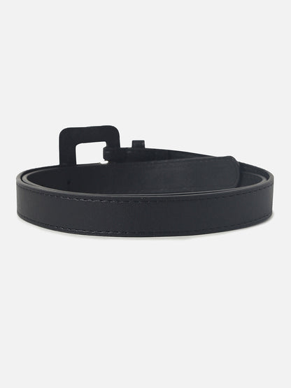 Black Solid Buckle Belt