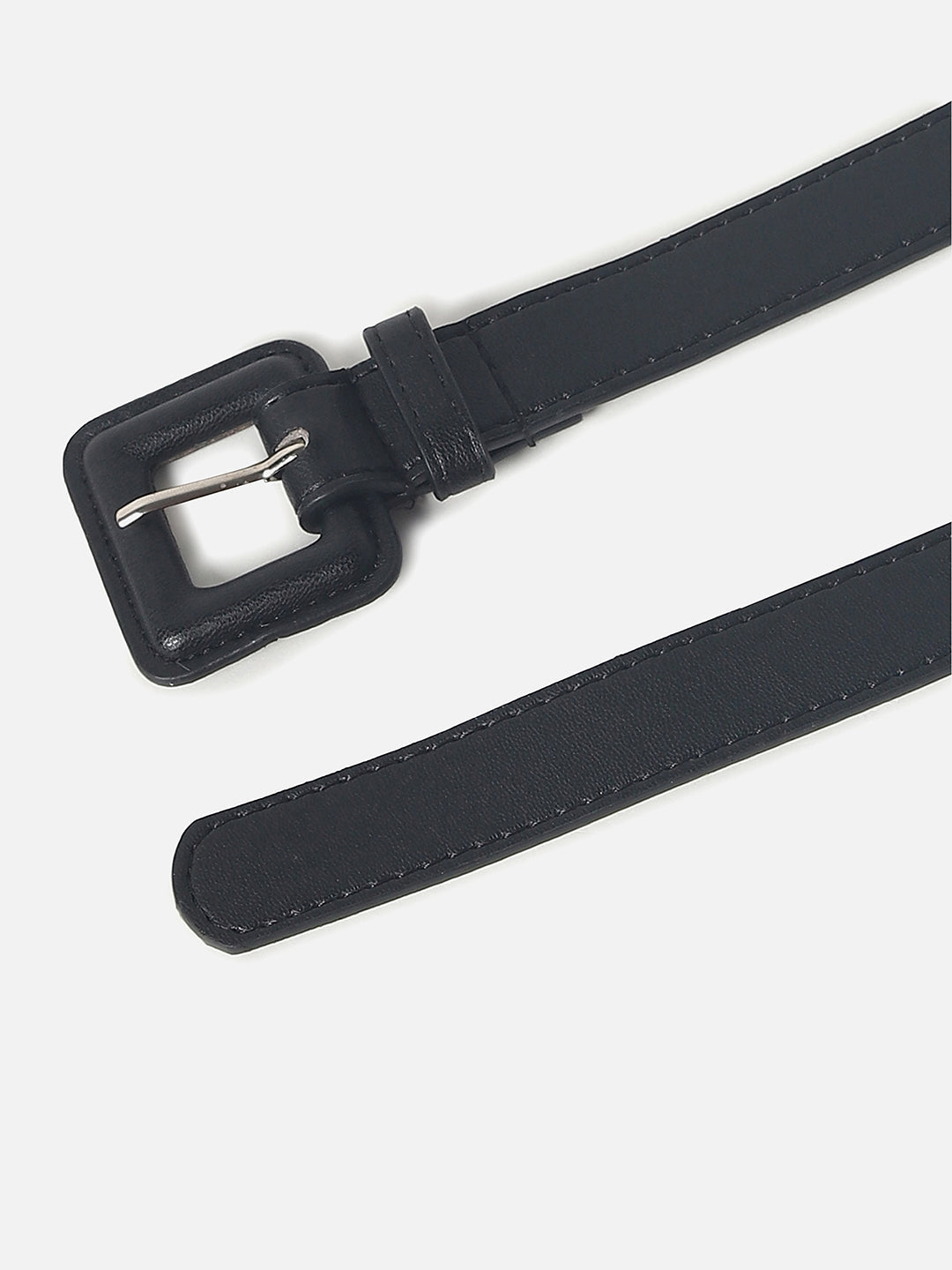 Black Solid Buckle Belt