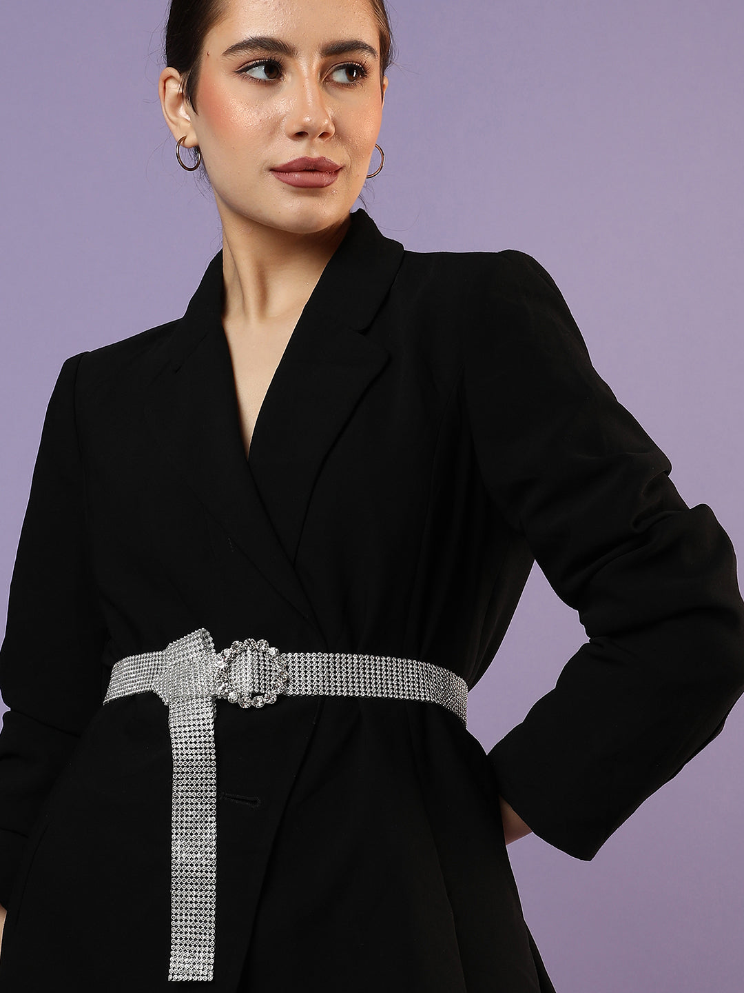 Silver Embellished Rhinestone Belt