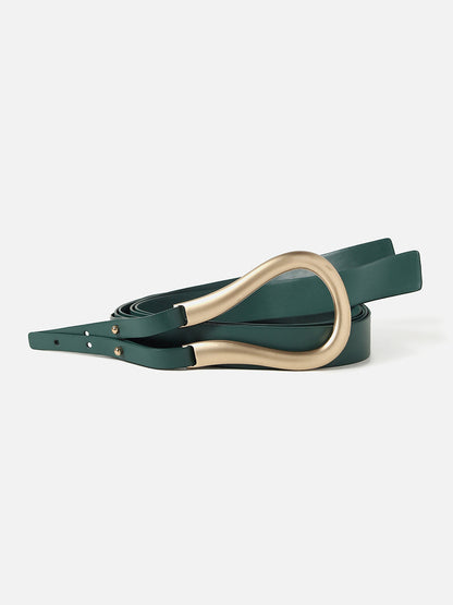 Forest Green Solid Twist Belt