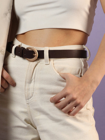 Dark Brown Solid Buckle Belt