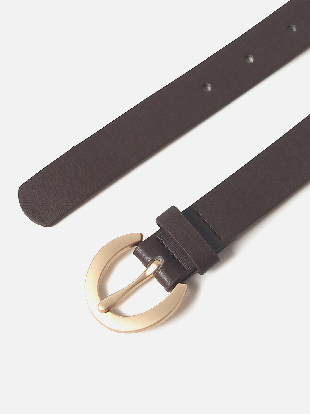 Dark Brown Solid Buckle Belt