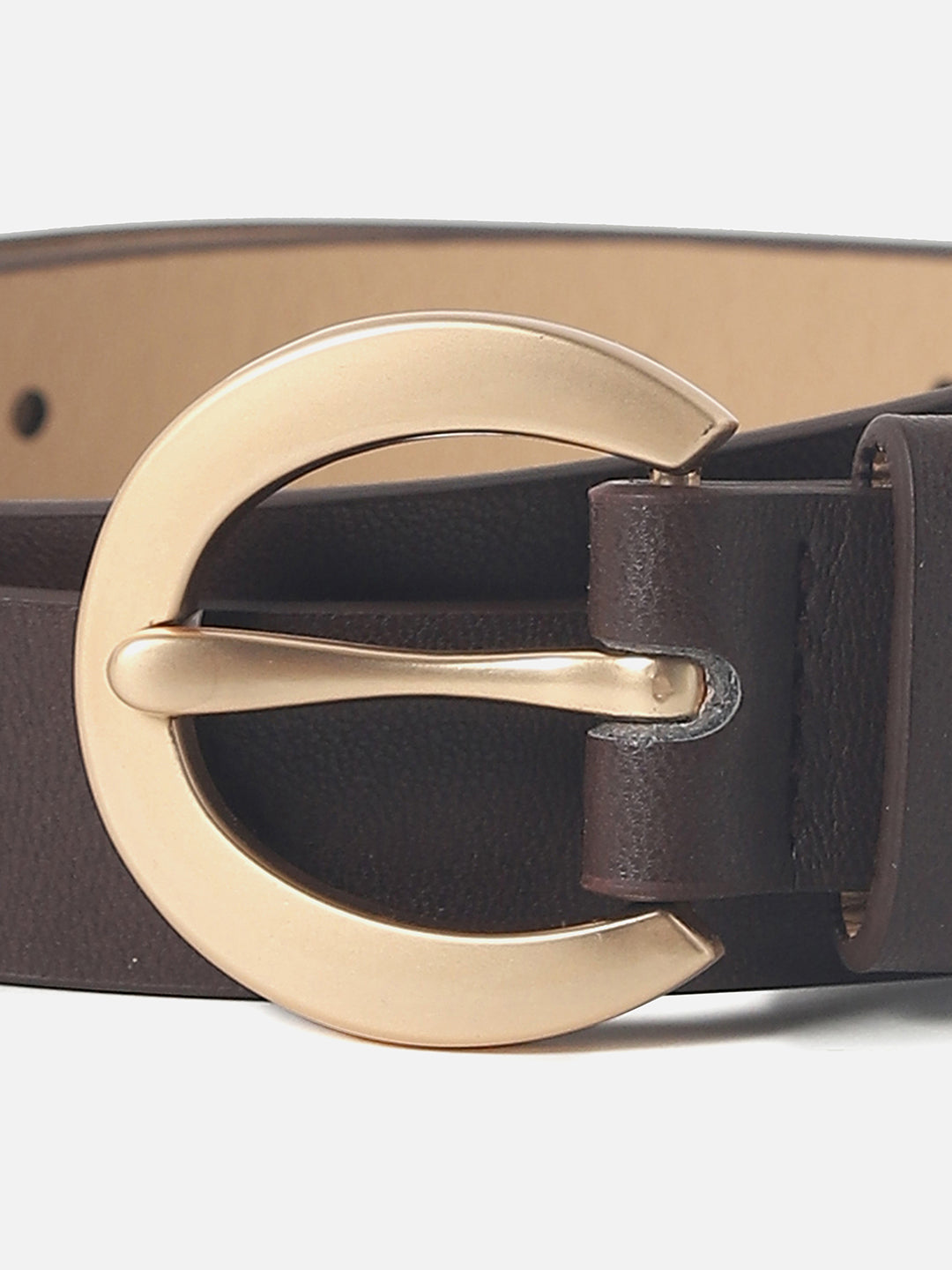 DARK BROWN SOLID BUCKLE BELT