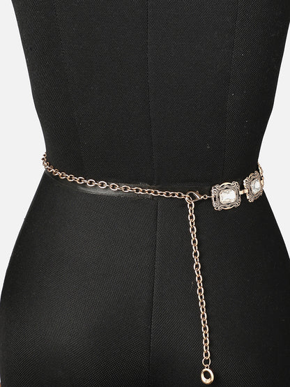 WOMEN SILVER TEXTURED WAIST BELT