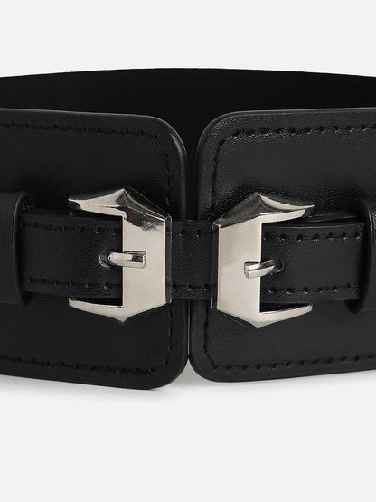 Black Solid Waist Belt