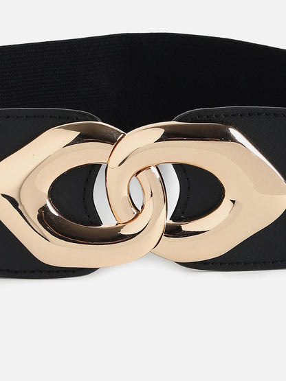Black Solid Waist Belt