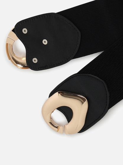 WOMEN BLACK SOLID WAIST BELT