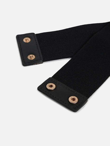 Black Solid Waist Belt