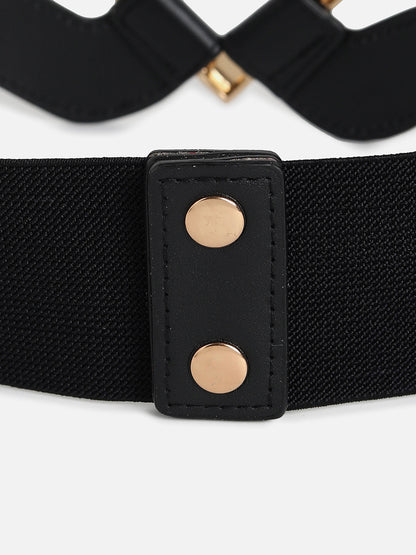 WOMEN BLACK SOLID WAIST BELT