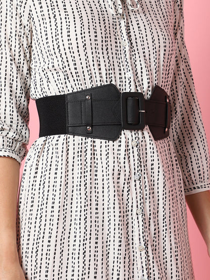 Black Solid Waist Belt