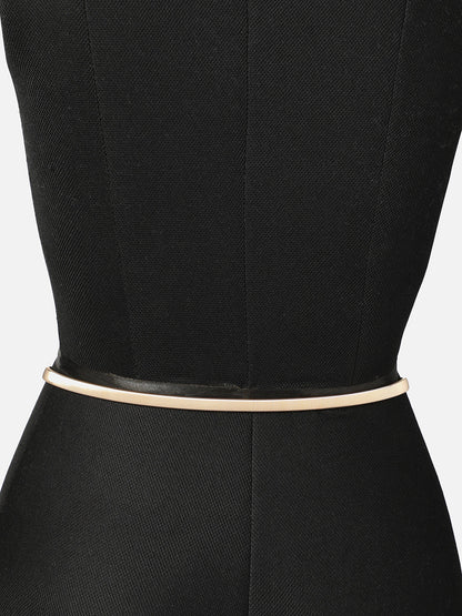 WOMEN GOLD SOLID WAIST BELT