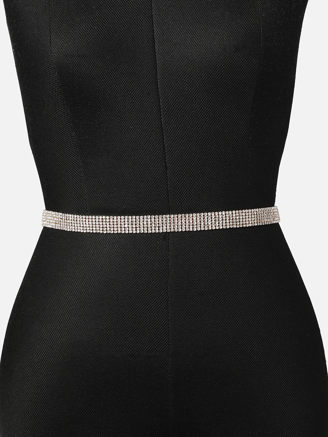 Silver Textured Waist Belt