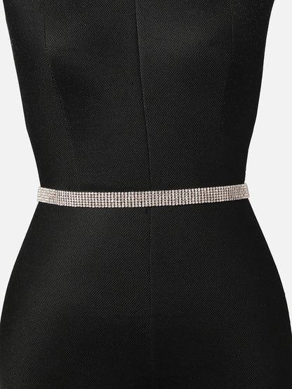Silver Textured Waist Belt