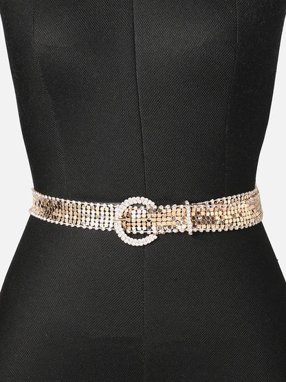 Gold Textured Waist Belt