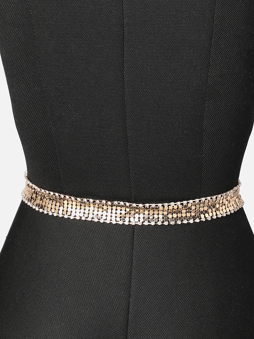 WOMEN GOLD TEXTURED WAIST BELT