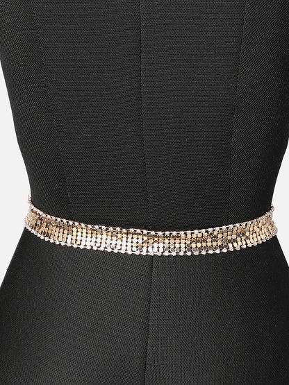WOMEN GOLD TEXTURED WAIST BELT