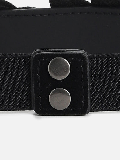 Black Textured Waist Belt