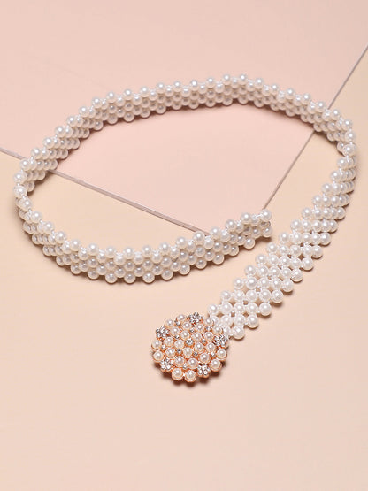 White Solid Waist Belt