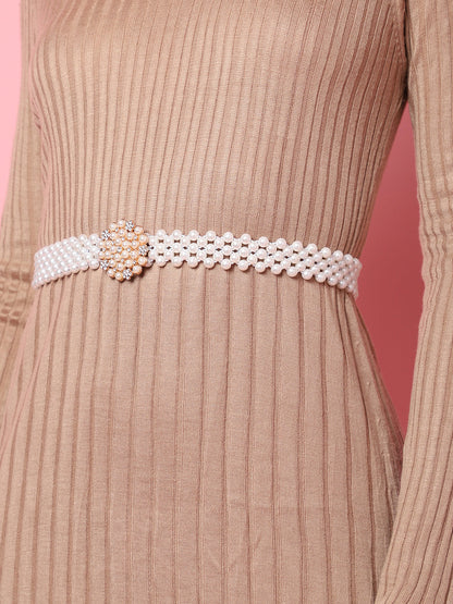 White Solid Waist Belt
