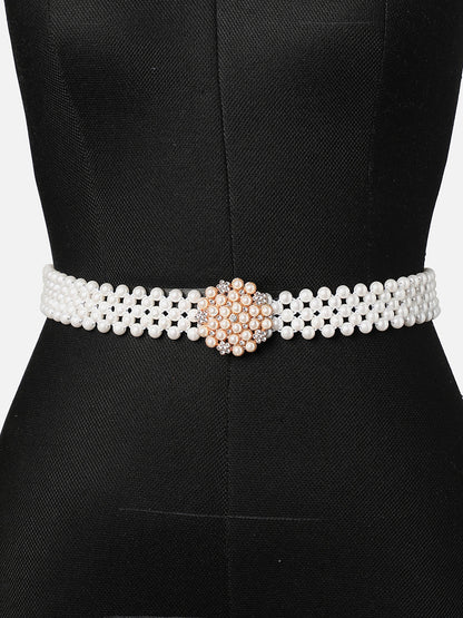 White Solid Waist Belt