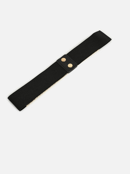 Gold Textured Waist Belt