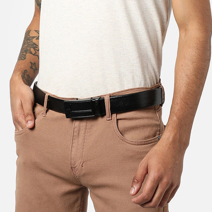 Men Black Solid Waist Belt