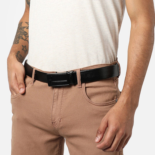 Men Black Solid Waist Belt
