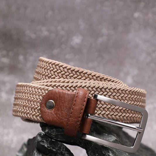 Men Beige Textured Waist Belt