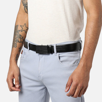 Men Black Solid Waist Belt