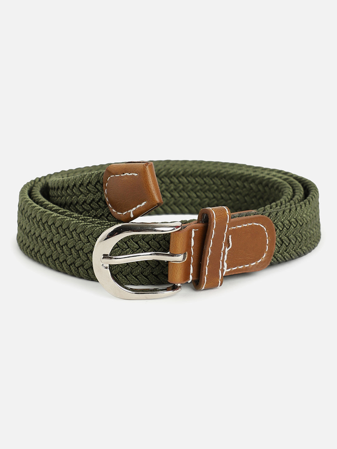 Olive Green Textured Waist Belt