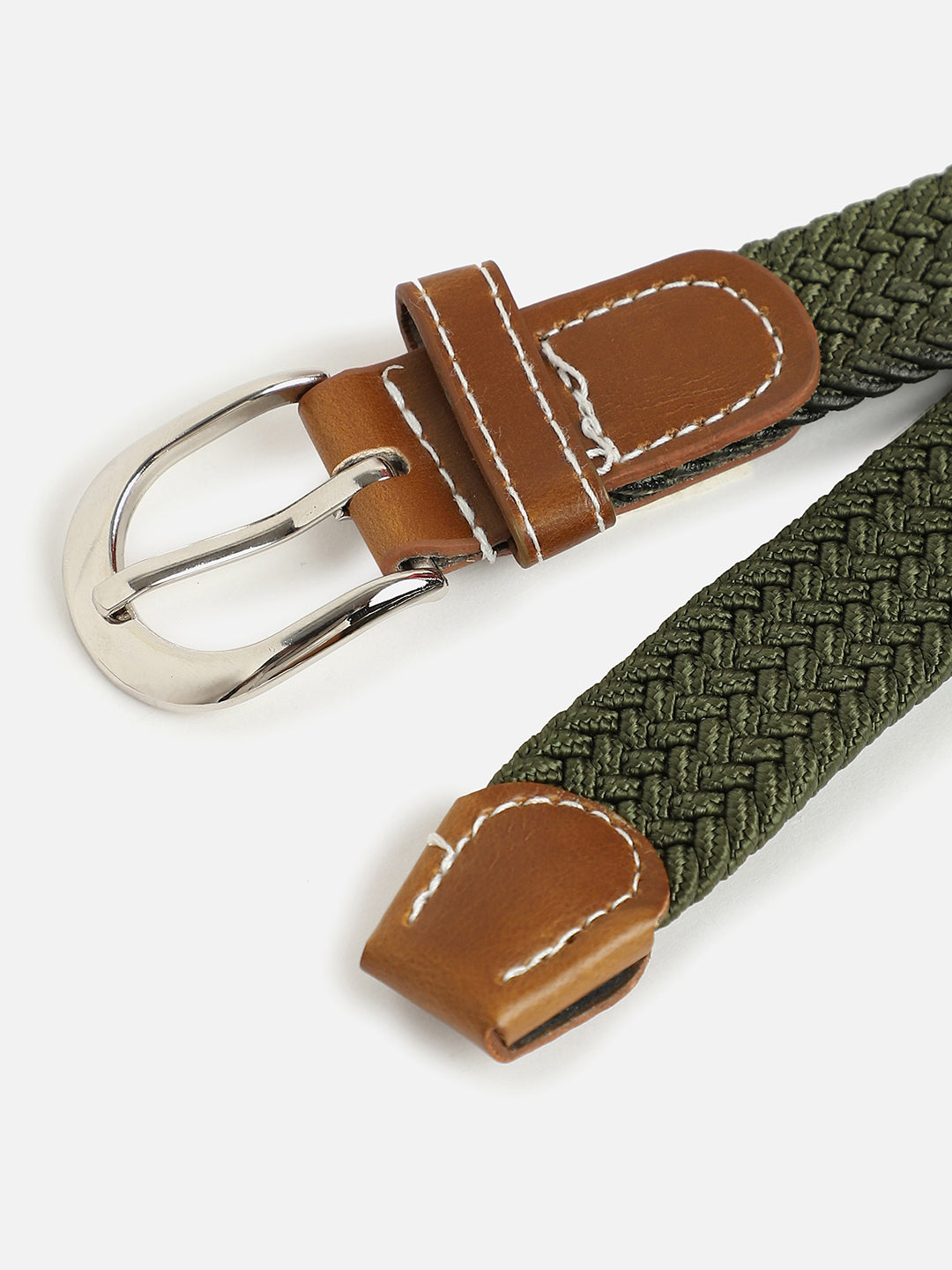 Olive Green Textured Waist Belt