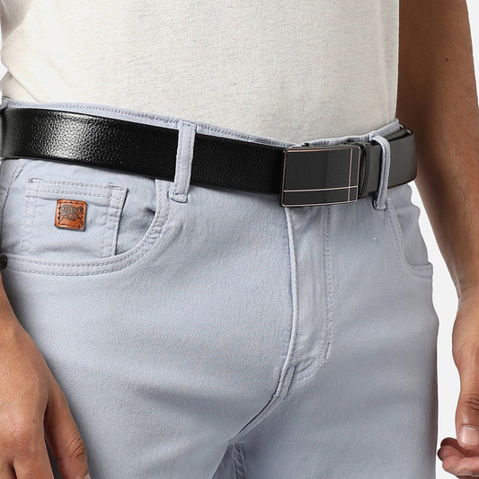 Men Black Solid Waist Belt