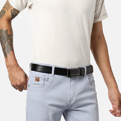 Men Black Solid Waist Belt