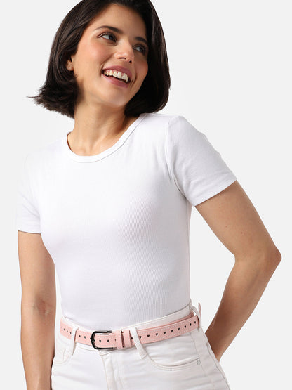 Pink Solid Waist Belt