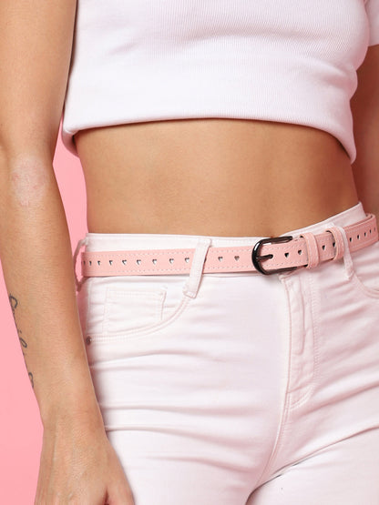Pink Solid Waist Belt