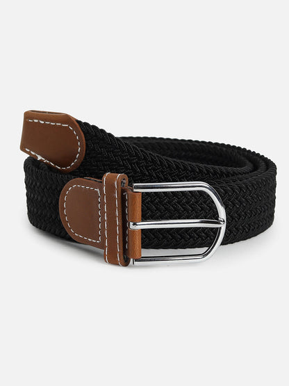 Black Textured Waist Belt