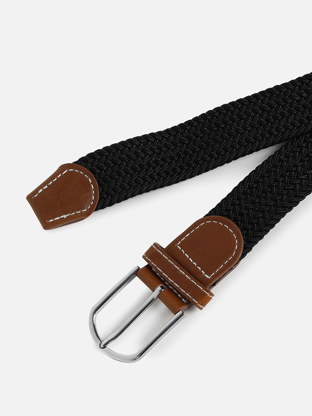 WOMEN BLACK TEXTURED WAIST BELT