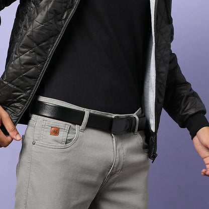 Men Black Solid Waist Belt