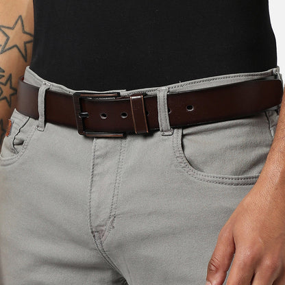 Men Brown Solid Waist Belt