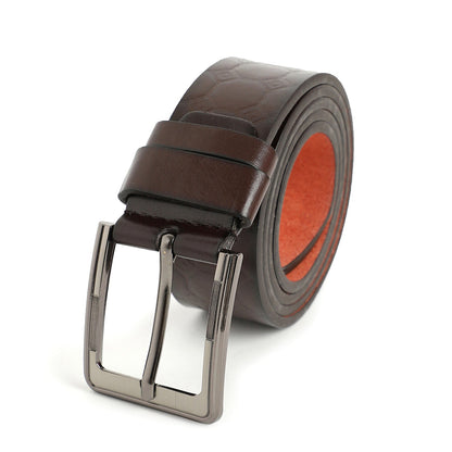 Men Brown Textured Waist Belt